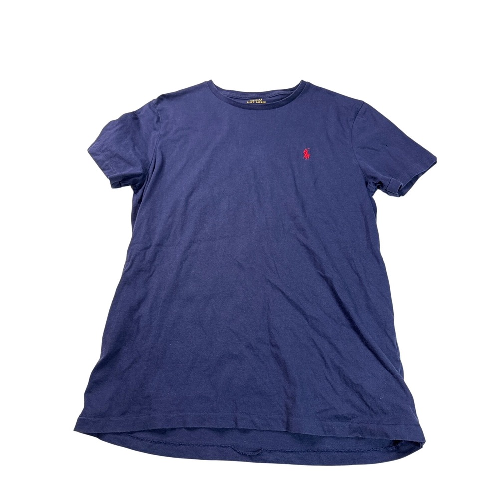 Polo‎ Ralph Lauren Mens Custom Fit T-Shirt Blue Red Pony Logo Size M